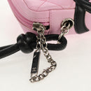 CHANEL Cambon Line Shoulder Bag Leather Pink Black Silver CC Auth bs30393V-15