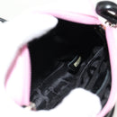 CHANEL Cambon Line Shoulder Bag Leather Pink Black Silver CC Auth bs30393V-17