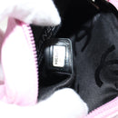 CHANEL Cambon Line Shoulder Bag Leather Pink Black Silver CC Auth bs30393V-21
