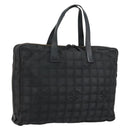 CHANEL New Travel Line Briefcase Nylon Black Silver CC Auth bs30394-1