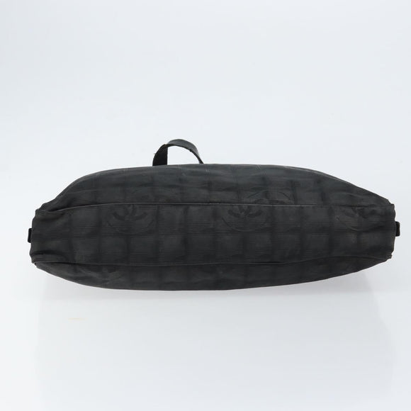 CHANEL New Travel Line Briefcase Nylon Black Silver CC Auth bs30394