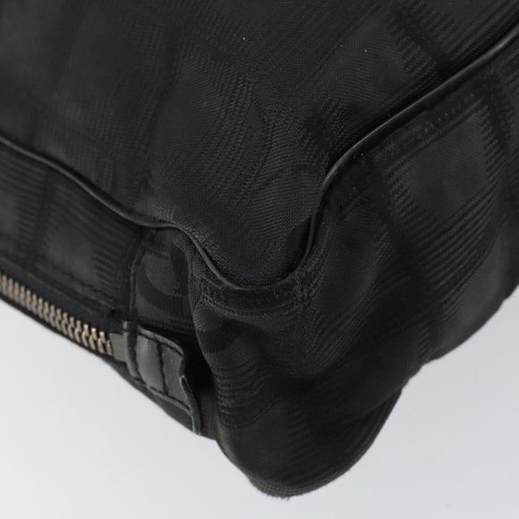 CHANEL New Travel Line Briefcase Nylon Black Silver CC Auth bs30394