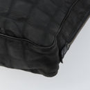 CHANEL New Travel Line Briefcase Nylon Black Silver CC Auth bs30394-16