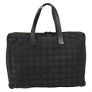 CHANEL New Travel Line Briefcase Nylon Black Silver CC Auth bs30394-13