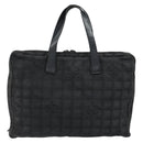 CHANEL New Travel Line Briefcase Nylon Black Silver CC Auth bs30394-2