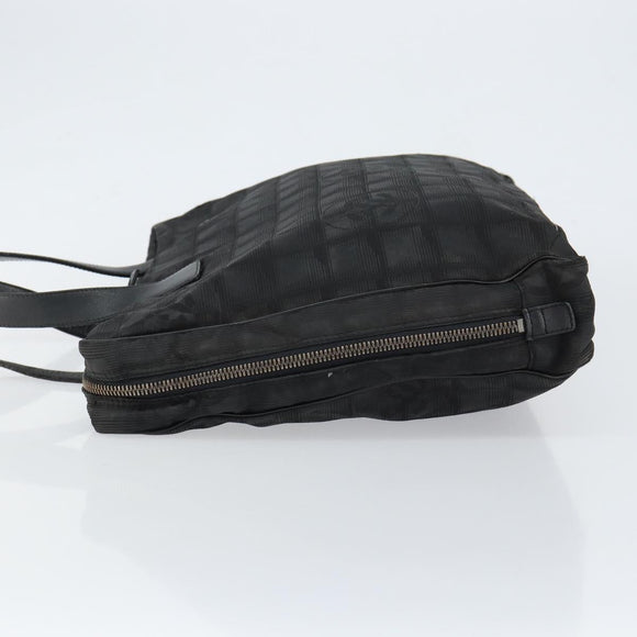 CHANEL New Travel Line Briefcase Nylon Black Silver CC Auth bs30394