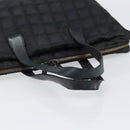 CHANEL New Travel Line Briefcase Nylon Black Silver CC Auth bs30394-7