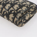 Christian Dior Trotter Canvas Pouch Navy Gold Auth bs30397-14