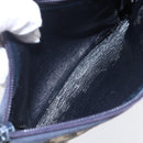 Christian Dior Trotter Canvas Pouch Navy Gold Auth bs30397-10