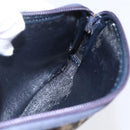Christian Dior Trotter Canvas Pouch Navy Gold Auth bs30397-11