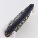 Christian Dior Trotter Canvas Pouch Navy Gold Auth bs30397-5