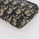 Christian Dior Trotter Canvas Pouch Navy Gold Auth bs30397-7