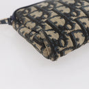 Christian Dior Trotter Canvas Pouch Navy Gold Auth bs30397-8