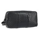 BOTTEGA VENETA INTRECCIATO Clutch Bag Leather Black Auth bs30399-1