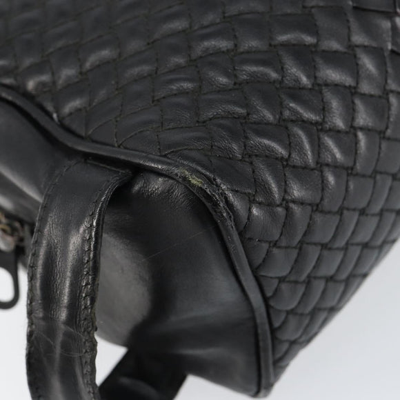 BOTTEGA VENETA INTRECCIATO Clutch Bag Leather Black Auth bs30399