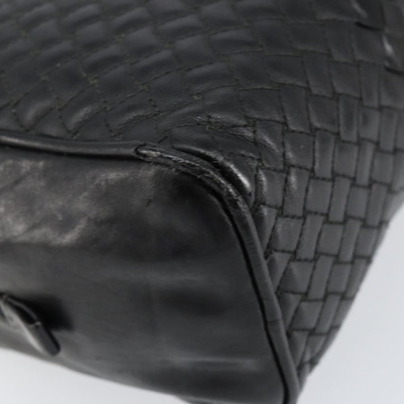 BOTTEGA VENETA INTRECCIATO Clutch Bag Leather Black Auth bs30399
