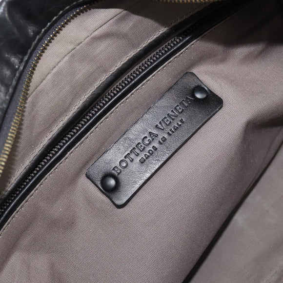 BOTTEGA VENETA INTRECCIATO Clutch Bag Leather Black Auth bs30399