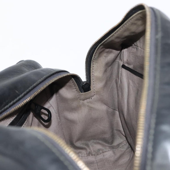 BOTTEGA VENETA INTRECCIATO Clutch Bag Leather Black Auth bs30399