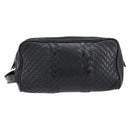 BOTTEGA VENETA INTRECCIATO Clutch Bag Leather Black Auth bs30399-13