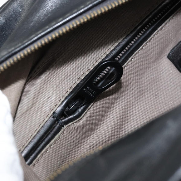 BOTTEGA VENETA INTRECCIATO Clutch Bag Leather Black Auth bs30399