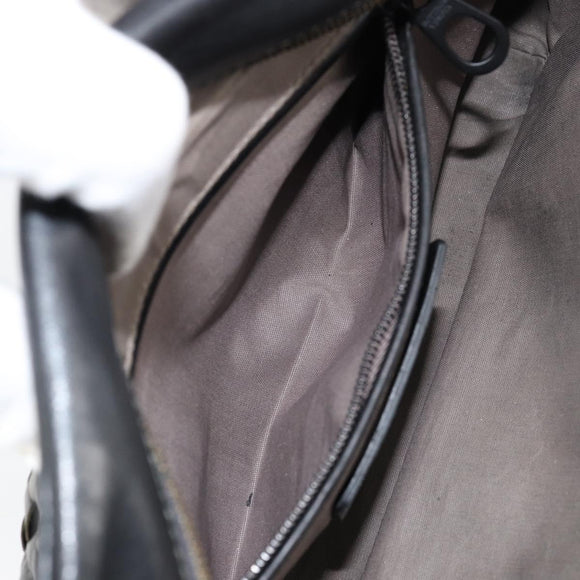 BOTTEGA VENETA INTRECCIATO Clutch Bag Leather Black Auth bs30399