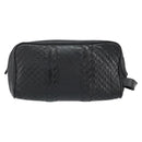 BOTTEGA VENETA INTRECCIATO Clutch Bag Leather Black Auth bs30399-2