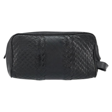 BOTTEGA VENETA INTRECCIATO Clutch Bag Leather Black Auth bs30399 - 0