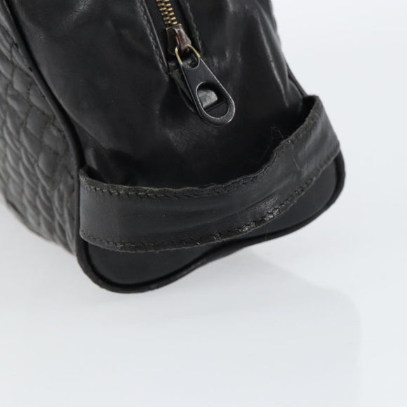 BOTTEGA VENETA INTRECCIATO Clutch Bag Leather Black Auth bs30399