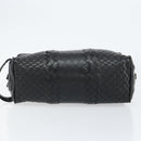 BOTTEGA VENETA INTRECCIATO Clutch Bag Leather Black Auth bs30399-5