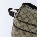 GUCCI GG Supreme Shoulder Bag PVC Brown Silver Auth bs30401-10
