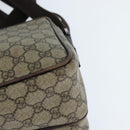 GUCCI GG Supreme Shoulder Bag PVC Brown Silver Auth bs30401-13