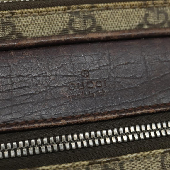 GUCCI GG Supreme Shoulder Bag PVC Brown Silver Auth bs30401