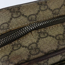 GUCCI GG Supreme Shoulder Bag PVC Brown Silver Auth bs30401-15