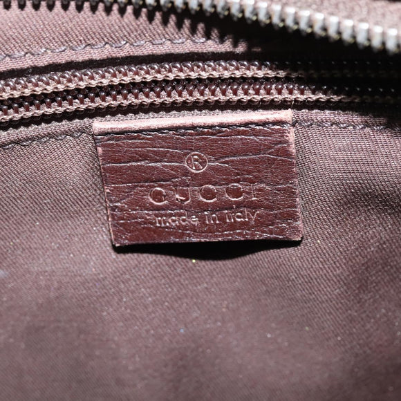 GUCCI GG Supreme Shoulder Bag PVC Brown Silver Auth bs30401