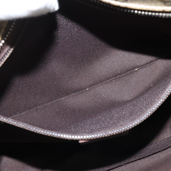 GUCCI GG Supreme Shoulder Bag PVC Brown Silver Auth bs30401