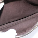 GUCCI GG Supreme Shoulder Bag PVC Brown Silver Auth bs30401-21