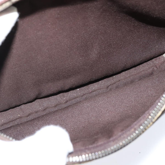 GUCCI GG Supreme Shoulder Bag PVC Brown Silver Auth bs30401