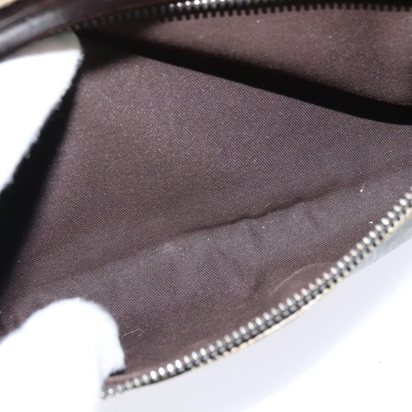 GUCCI GG Supreme Shoulder Bag PVC Brown Silver Auth bs30401