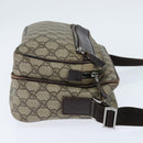 GUCCI GG Supreme Shoulder Bag PVC Brown Silver Auth bs30401-5