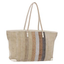 FENDI Tote Bag Canvas Beige Gold Auth bs30403-1