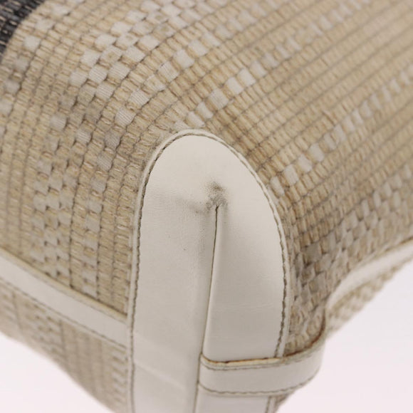 FENDI Tote Bag Canvas Beige Gold Auth bs30403