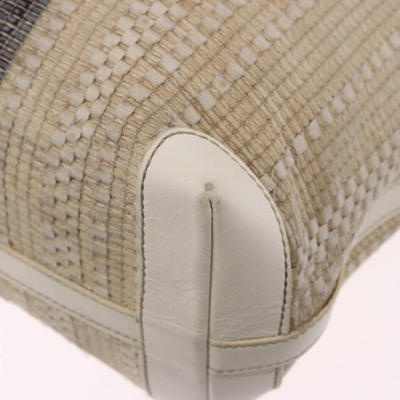 FENDI Tote Bag Canvas Beige Gold Auth bs30403
