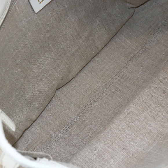 FENDI Tote Bag Canvas Beige Gold Auth bs30403