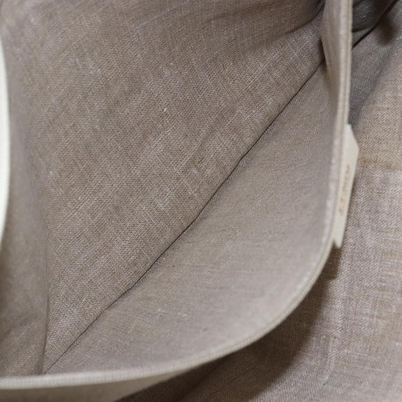 FENDI Tote Bag Canvas Beige Gold Auth bs30403