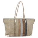 FENDI Tote Bag Canvas Beige Gold Auth bs30403-1