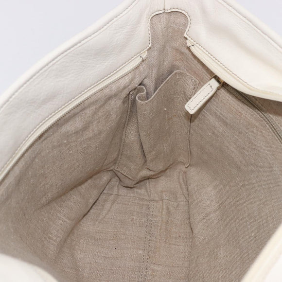 FENDI Tote Bag Canvas Beige Gold Auth bs30403