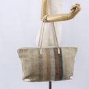 FENDI Tote Bag Canvas Beige Gold Auth bs30403-21