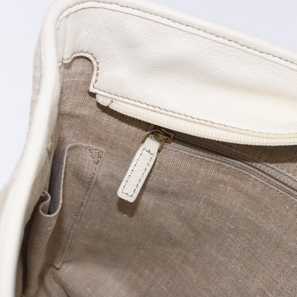 FENDI Tote Bag Canvas Beige Gold Auth bs30403