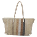 FENDI Tote Bag Canvas Beige Gold Auth bs30403-13