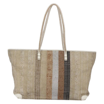 FENDI Tote Bag Canvas Beige Gold Auth bs30403 - 0